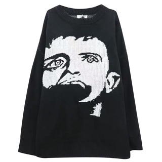[order] Áo len hình mặt oversize dáng rộng