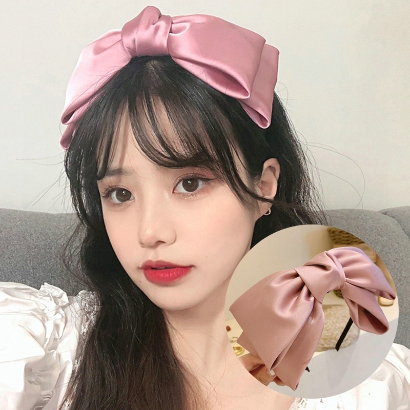 Băng Đô Cài Tóc Đính Nơ Lớn Phong Cách Hàn Quốc Cổ Điển Thời Trang Chất Lượng Cao