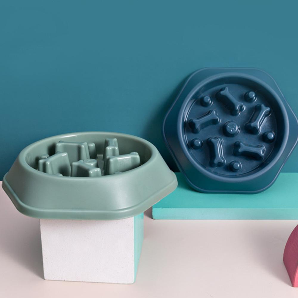 YVE Đĩa Đựng Thức Ăn Cho Thú Cưng Hình Khúc Xương Ngăn Ngừa Béo Phì Chống Sặc