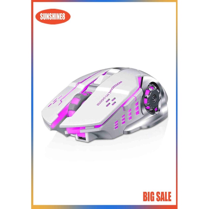 【SUN】Mouse 2.4g USB Wireless PC Computer Game Backlight Rechargeable Silent Mouse