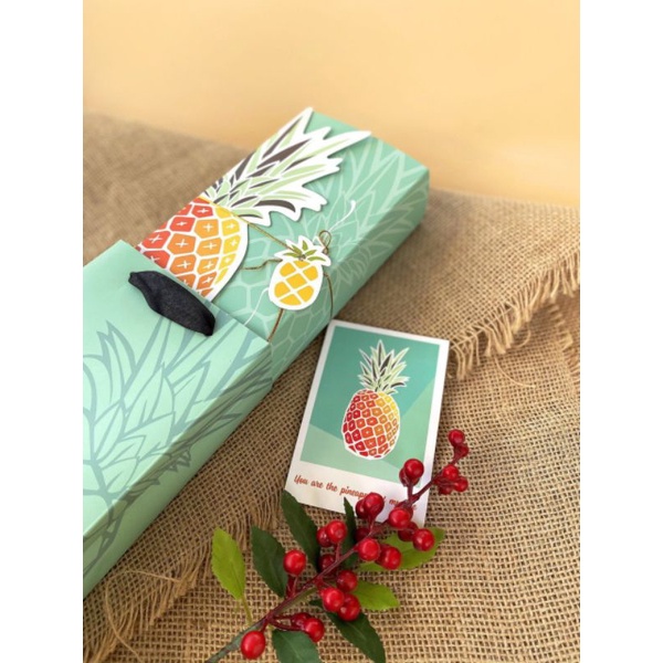 Hộp đựng bánh quả dứa xanh đựng bánh dứa bánh kẹo