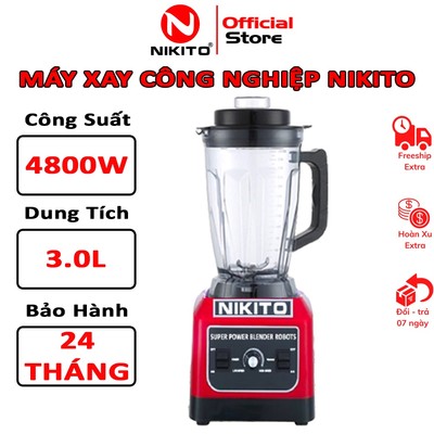 Máy Xay Sinh Tố Công Nghiệp NIKITO 5000W xay đá Xay, thịt cá, rau củ quả, sinh tố, ngũ cốc, đồ khô, BH 24Tháng