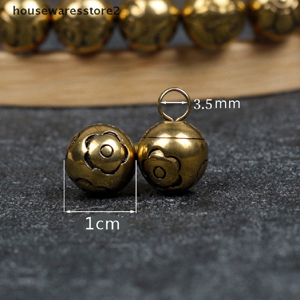 Set 2 Nút Tròn Bằng Đồng Thau Làm Trang Sức Diy