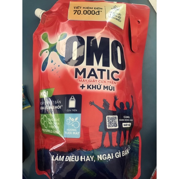 Nước Giặt OMO MATIC Khử Mùi Cửa Trên 3,1kg