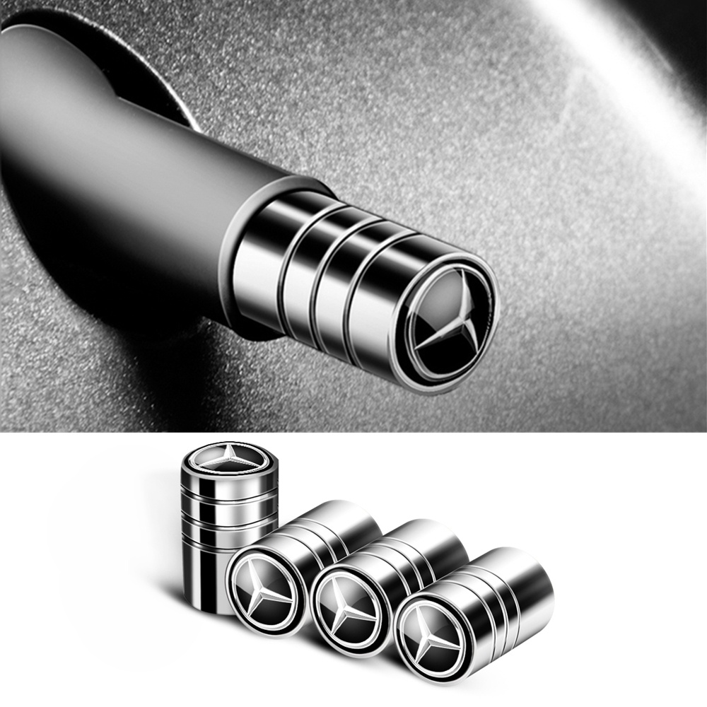 Set 4 nắp van bánh xe hơi phù hợp cho Mercedes Benz C E S M Cls Clk Glk Gl A B Amg Gls Gle chất lượng cao