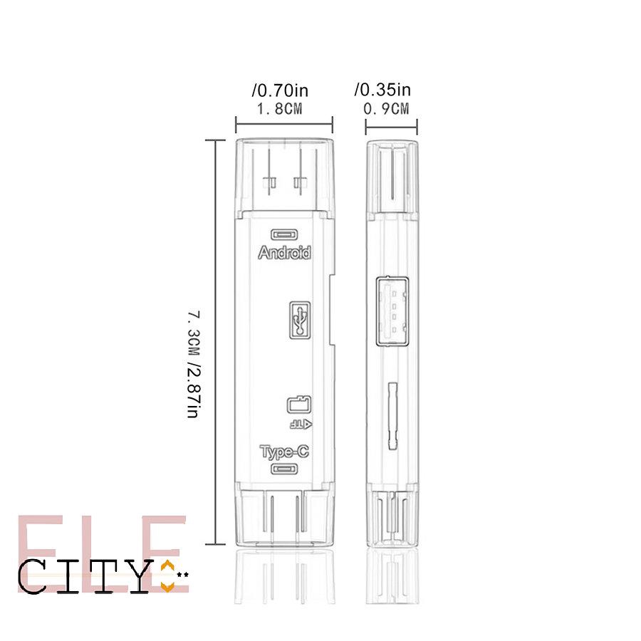 Đầu Đọc Thẻ Nhớ Otg 5 Trong 1 Usb 3.0 Type C / Usb / Micro Usb Sd Tf