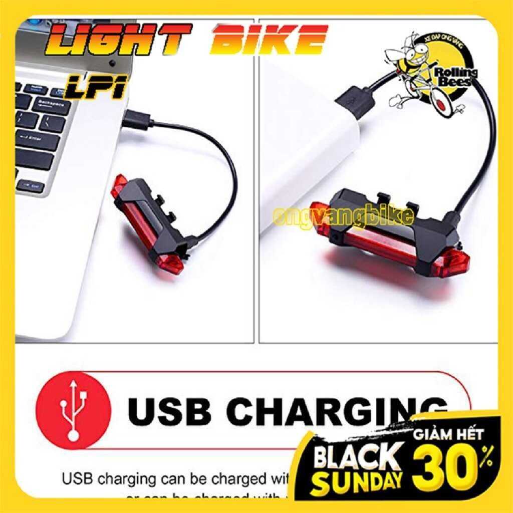 Đèn LED, Đèn Hậu, Đèn Đuôi Xe Đạp thể thao... Hoạt động bằng PIN sạc Micro USB