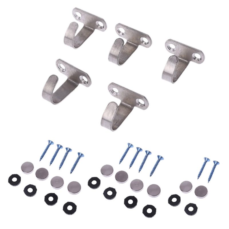 Set 5 Móc Treo Đồ Hình Chữ J Bằng Thép Không Gỉ Gắn Trần Nhà