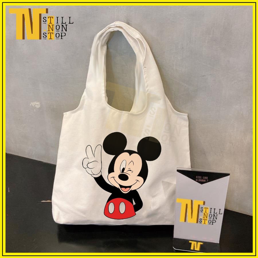 Túi đeo vai (VẢI CANVAS MỀM - QUAI LIỀN) - CHUỘT MICKEY