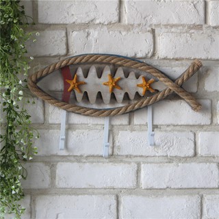Móc treo đồ cá gỗ trang trí - Decor đồ trang trí theo phong cách biển Địa Trung Hải