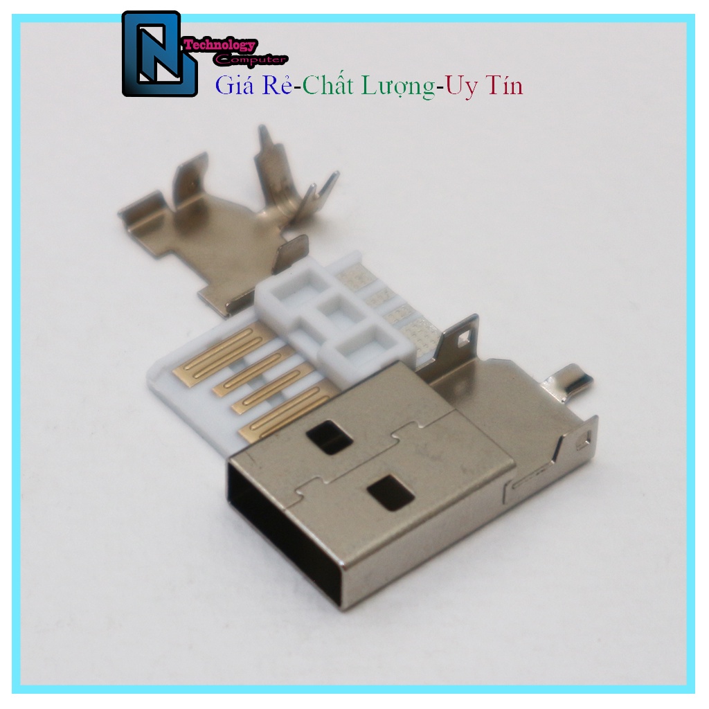 USB A Lõi Nhựa Màu Trắng 4 Pin Chịu Dòng Cao Chiều Dài 22MM 36MM