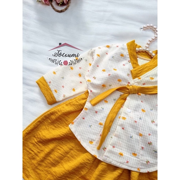 [THIẾT KẾ] SET VÁY HANBOK HÀN QUỐC VÀNG [CLIP ẢNH THẬT]