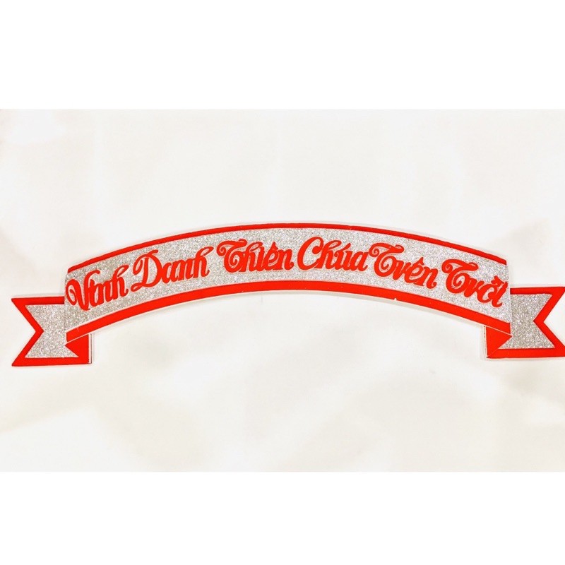 Chữ Vinh danh Thiên Chúa trên trời - Mừng chúa giáng sinh Merry Christmast bằng mouse xốp trang trí hang đá noel