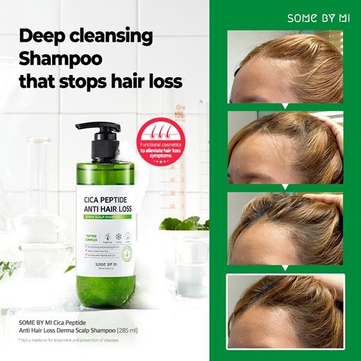 Bộ 3 Sản Phẩm Dưỡng Tóc Some By Mi Cica Peptide Anti-Hair Loss Derma Scalp (Dầu gội 285ml+Dầu Xả 50ml+Xịt dưỡg 150ml)