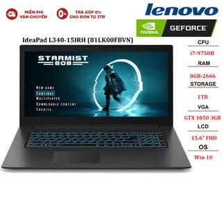 Laptop Lenovo IdeaPad L340-15IRH 81LK00FBVN - Intel core i7-9750H, 8GB RAM, HDD 1TB, Nvidia Geforce GTX 1050 3GB DDR5, 15.6 inch