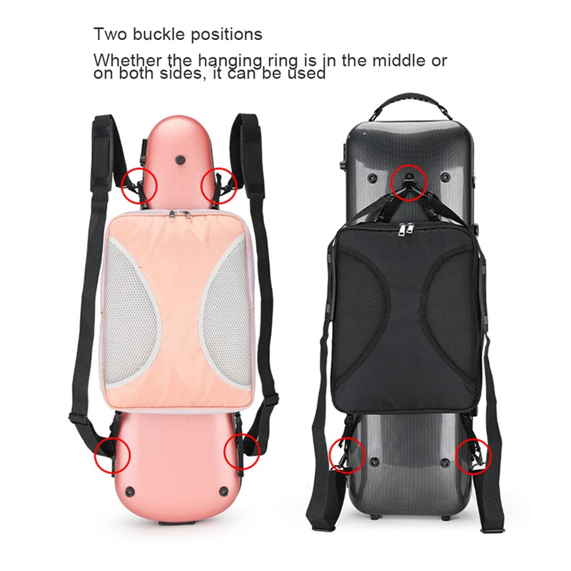 Túi Đựng Đàn Violin Bằng Sợi Carbon Cứng Hình Vuông Màu Đen