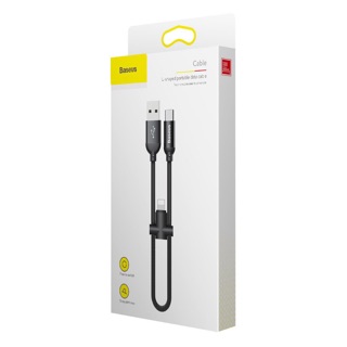 Cáp sạc nhanh Type C Baseus U-Shaped Portable LV298 tích hợp đầu chuyển Type C - Lightning/ Micro USB