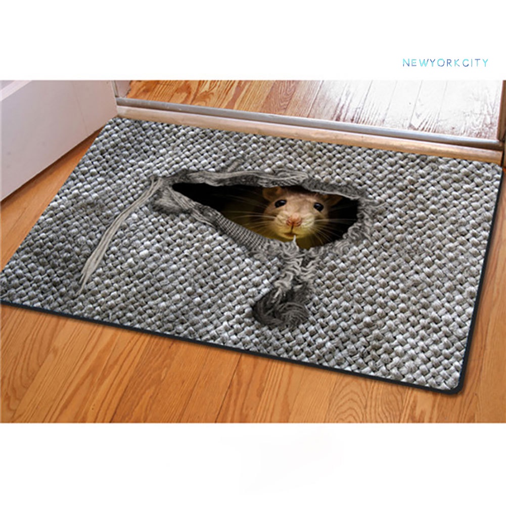 Thảm lót cửa chùi chân Chống Trượt Thấm Hút Nước Hình Động Vật Dành Cho Trẻ Em