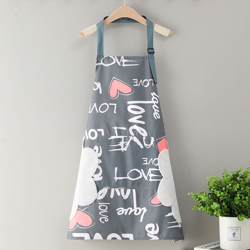 Tạp Dề Bằng Vải Cotton Canvas Thoáng Khí Chống Dầu Hai Mặt Dùng Trong Nhà Bếp