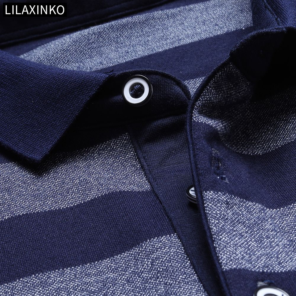 Áo Thun Polo Tay Dài Họa Tiết Kẻ Sọc 4 Màu Thời Trang Thu Đông Cho Nam