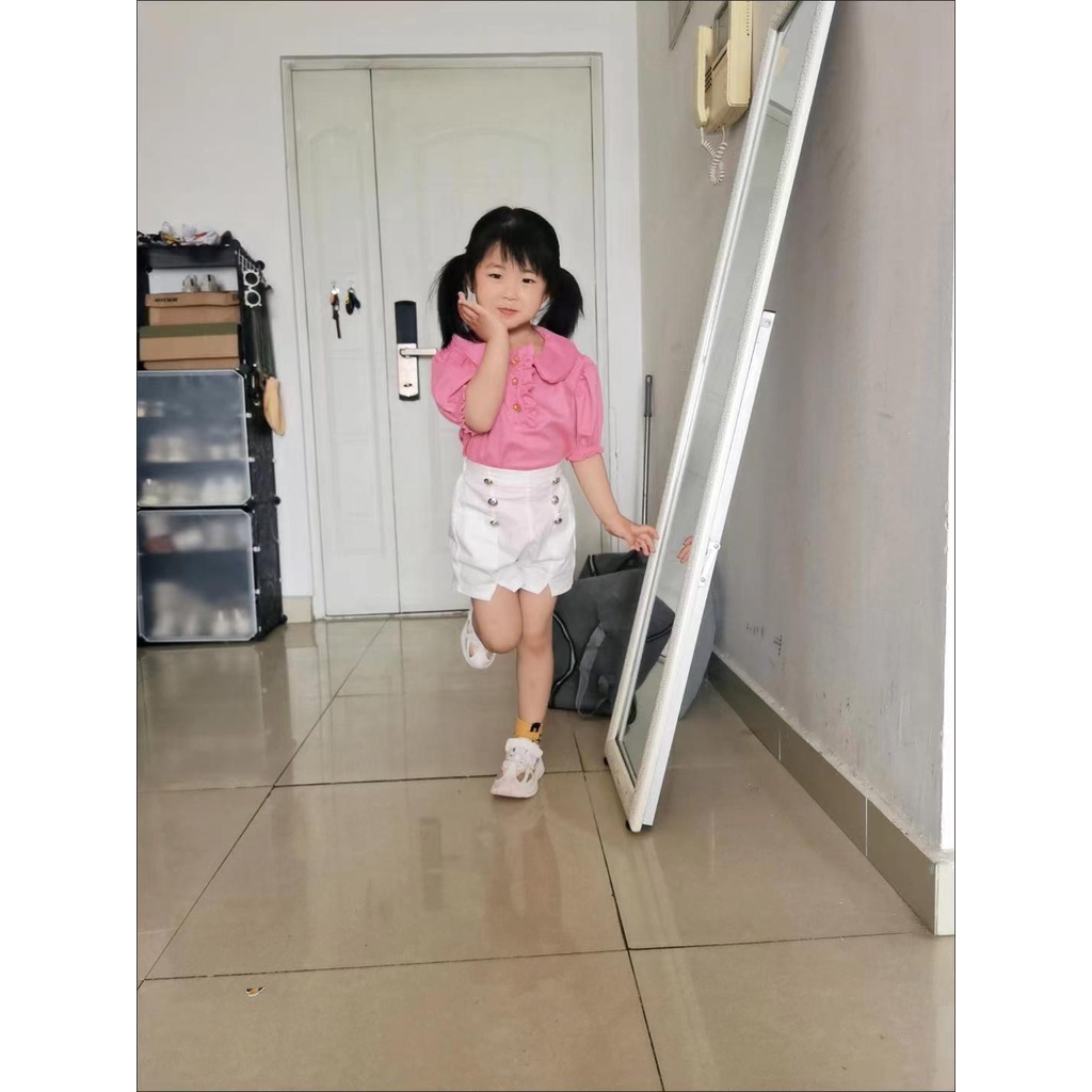 Bộ Trang Phục Mùa Hè Hai Mảnh Áo Tay Ngắn Phong Cách Thời Trang Mới 2022 Dành Cho Bé Gái