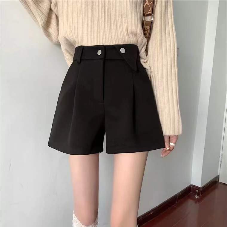 Quần Short Len Lưng Cao Ống Rộng Thời Trang Mùa Thu Dành Cho Nữ