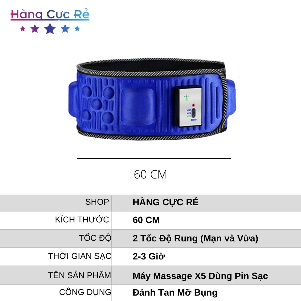 Đai massage giảm cân an toàn X5 dùng pin sạc, không dây điện vướng víu - Shop Hàng Cực Rẻ