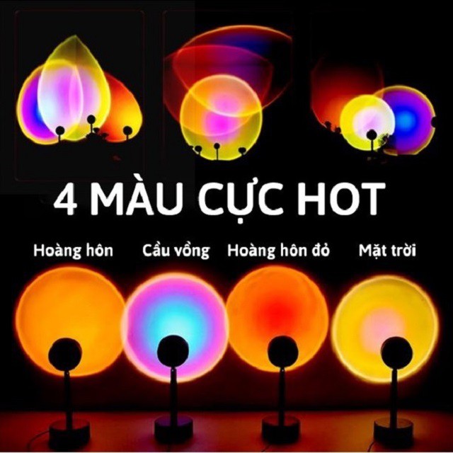 Đèn Hoàng Hôn có decal chuyển đổi màu hoàng hôn, mặt trời, chụp ảnh sống ảo, quay tiktok