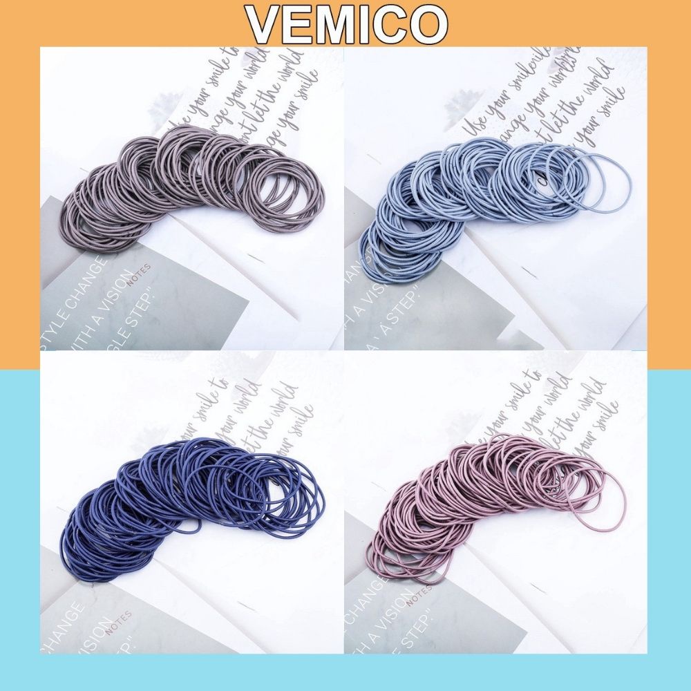 Set 100 dây buộc tóc có túi zip SC07