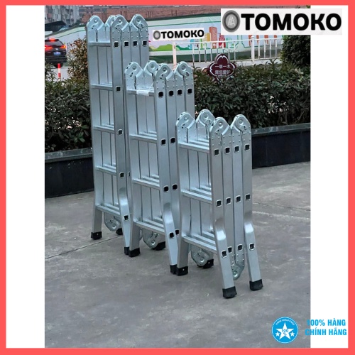 Thang Nhôm Gấp TOKOMO mã SK604 4 Đoạn 3 4 5 6 Bậc - Tiêu chuẩn Nhật Bản: EN131 - Cam kết chất lượng và Bảo hành 2 năm