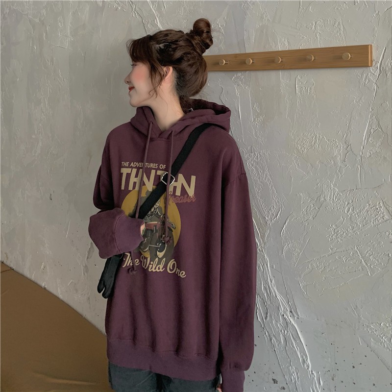 Áo Hoodie Ulzzang Nữ Tay Rộng Phong Cách Hàn Quốc HD68 - Liti shop