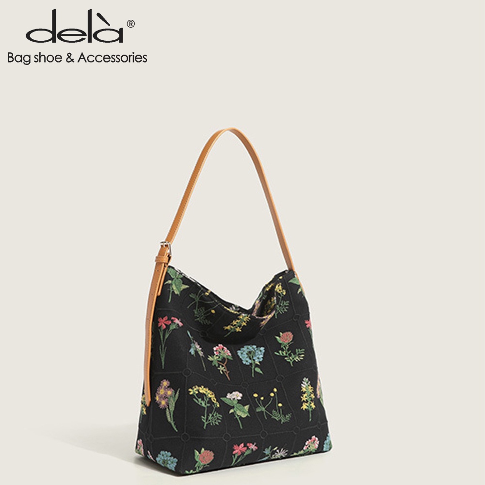 Dela Túi Xách canvas Cỡ Lớn Thêu Họa Tiết Thời Trang Cho Nữ