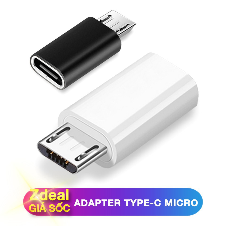 Thiết bị chuyển đổi cáp sạc có hỗ trợ sạc nhanh , từ Type c sang Micro usb ( Vào Type C ra Micro usb ) adapter 03