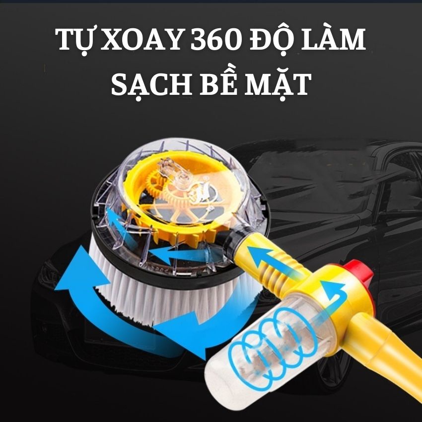Chổi Rửa Xe Ôtô Tự Xoay 360 Độ - Tiện Lợi Sử Dụng Dễ Dàng Giúp Tiết Kiệm Công Sức Mỗi Khi Lau Rửa