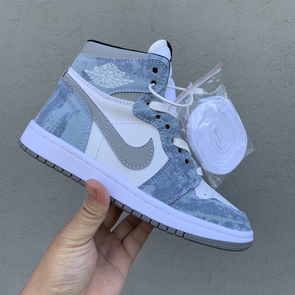 Giày thể thao Jordan 1 cao cổ hyper royal nam nữ Giày sneaker JD1 xanh nỉ cổ cao siêu hot 2022