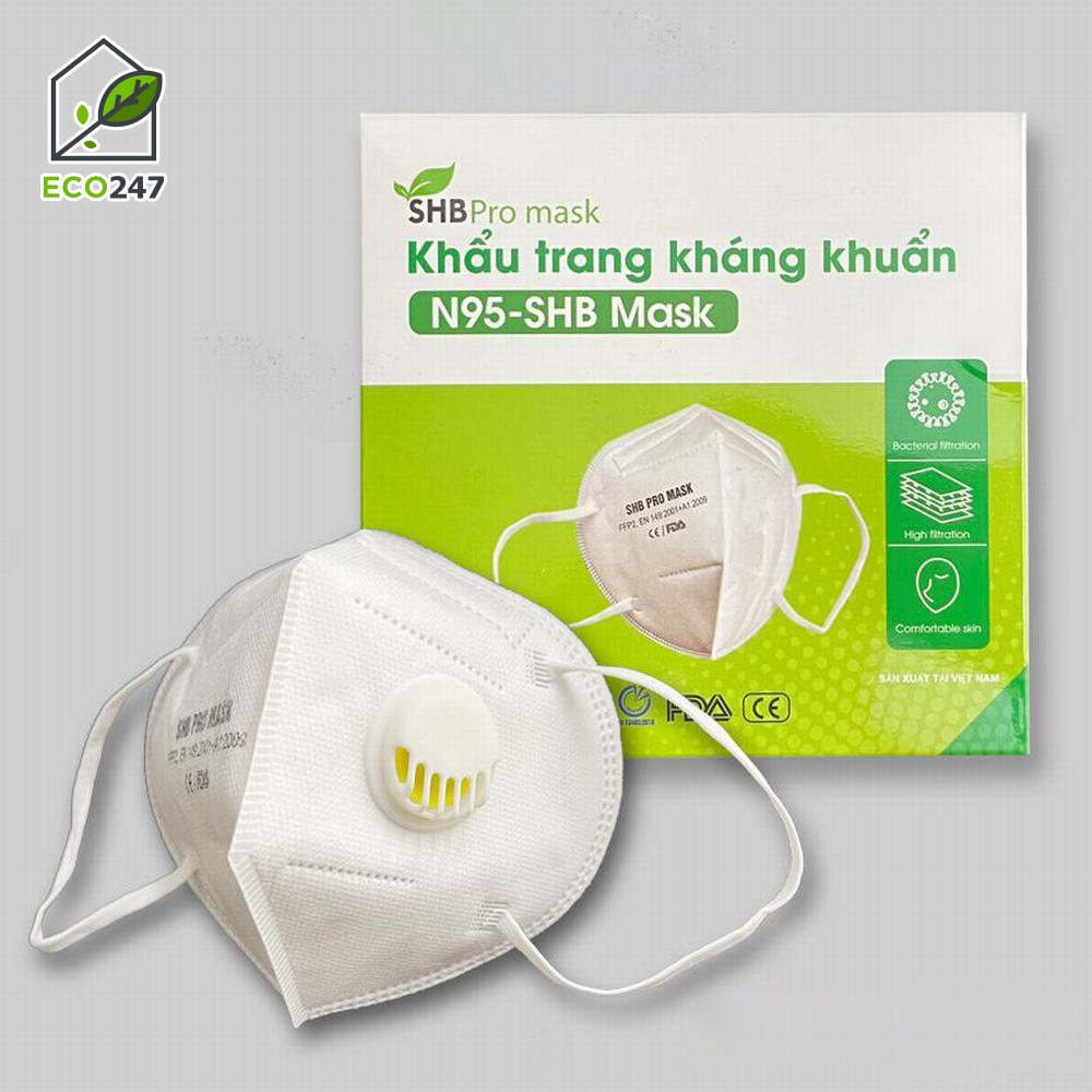 (Chính Hãng) Khẩu trang SHB Pro mask 3D N95 Lọc Bụi Siêu Mịn PM2.5 Có Van Thở, hàng Việt Nam xuất khẩu ( 1 cái )