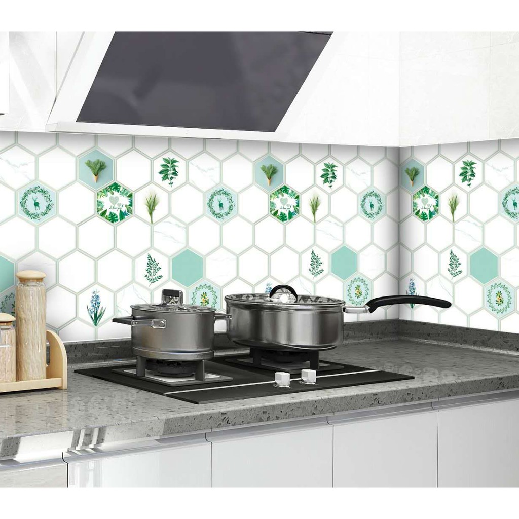 Decal dán bếp tráng nhôm cách nhiệt Ô BẮC ÂU khổ 60cm keo sẵn bóc dán (giá 1m dài)