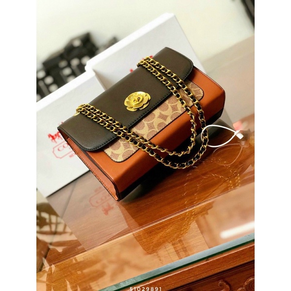 Túi xách Coach Fullbox, logo mã check size 25cm