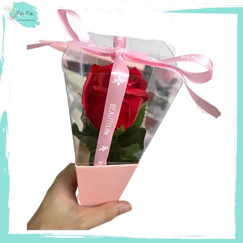 10 Vỏ hộp mica gói 1 bông hoa