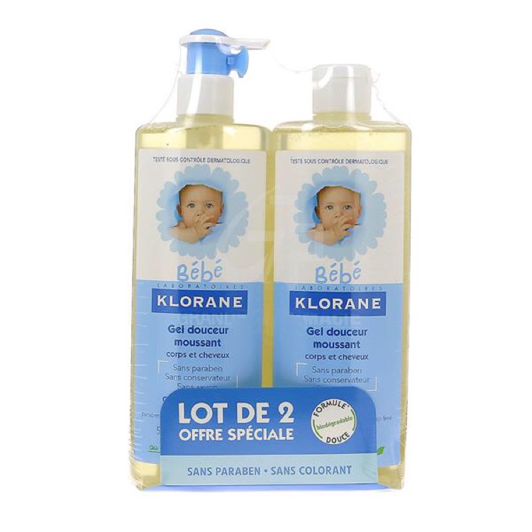 Sữa tắm gội Pháp KLORANE BEBE cho bé, chai 500ml