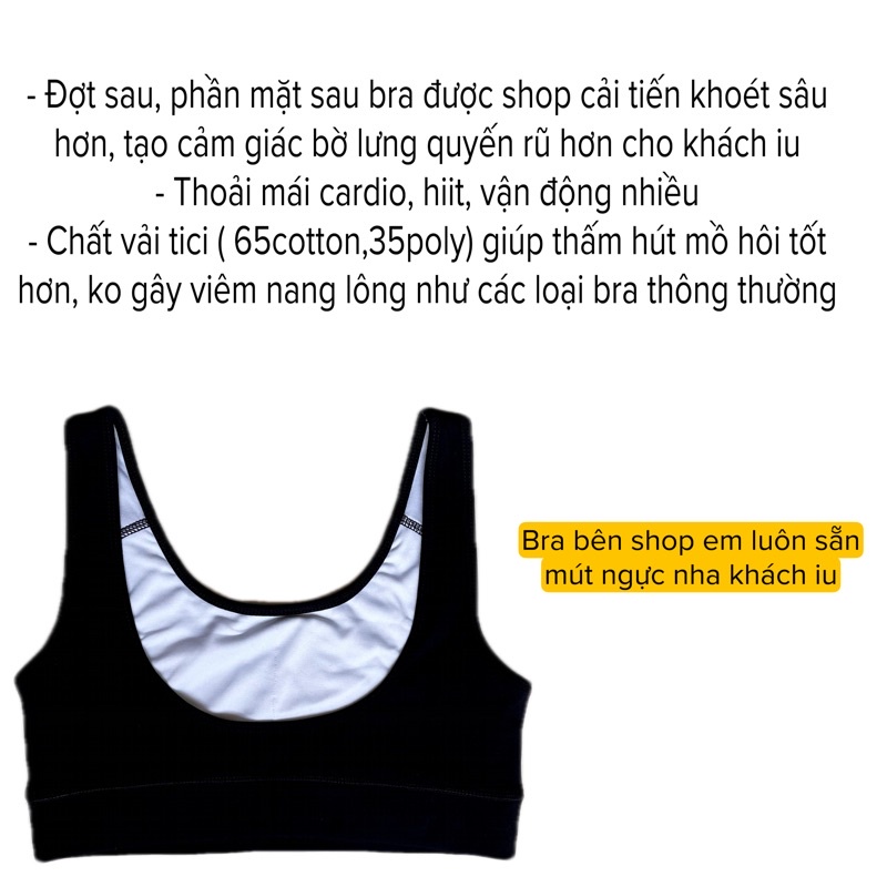 Áo bra gym nữ chuyên dụng cao cấp tập thể thao kiểu dáng basic, sẵn mút nâng ngực, đi tập, yoga,aerobic, nhảy dance