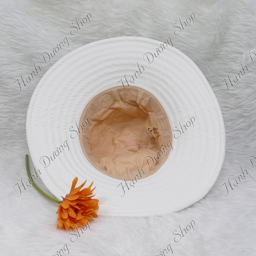 Mũ đẹp nón bo nữ vành rộng 9cm gắn cánh bướm có kết tít xung quanh phù hợp cho nữ
