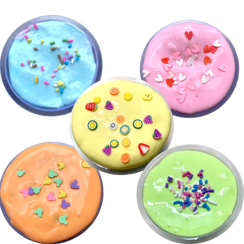 Slime Basic Hủ Bánh Flan Dẻo, Bóng, Giá Sỉ/ Có Hương Mỹ/ Kèm Cốm Trang Trí/ Phối Màu Dễ Thương