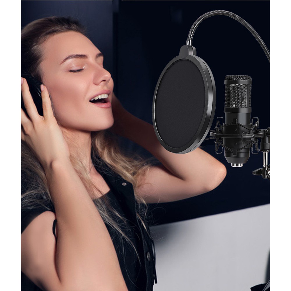 Double Layer Studio Microphone Flexible WindScreen Mask Mic Pop Filter Shield 155MM for Speaking Recording Accessories