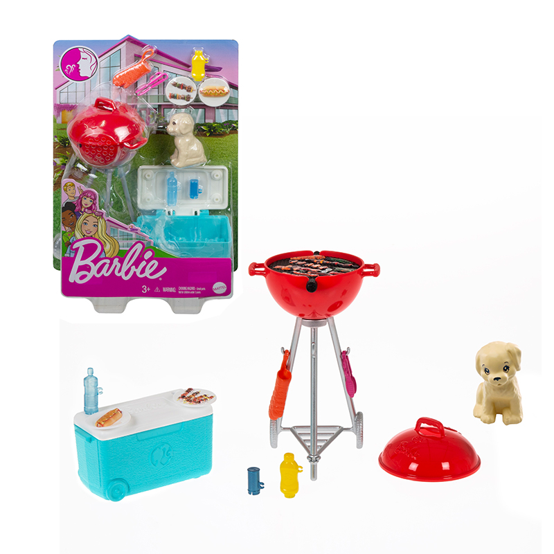 Đồ Chơi Búp Bê BARBIE Bộ Phòng Chơi Mini Barbie Bbq Tiệc Nướng Ngoài Trời GRG76/GRG75