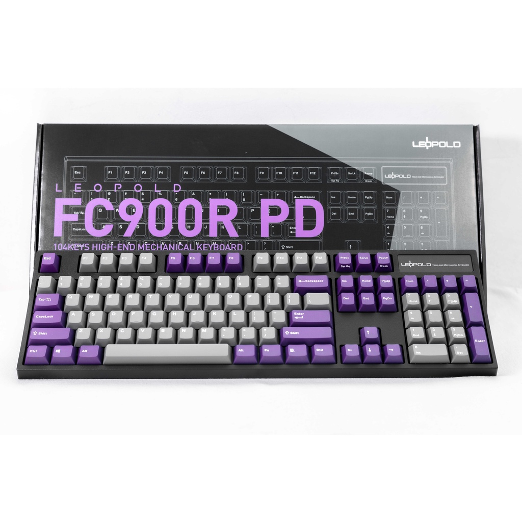 Bàn Phím Cơ Máy Tính Hiệu Leopold FC900RPD Grey Purple -  Hàng Chính Hãng - Bảo Hành 24 Tháng