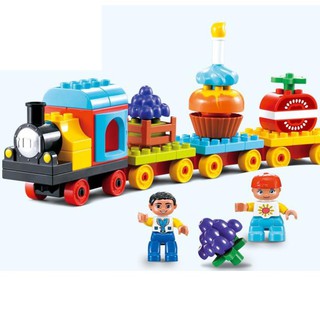 Đồ chơi lắp ghép smoneo duplo xếp hình Tàu Hỏa - 55 mảnh ghép Toyshouse -77001