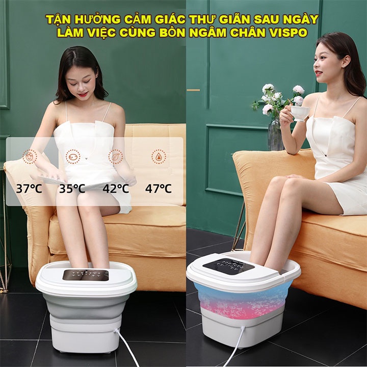 Bồn ngâm chân massage V SPORT VP-BN21, tự động làm nóng giữ ấm nước, mát xa thư giãn lòng bàn chân.