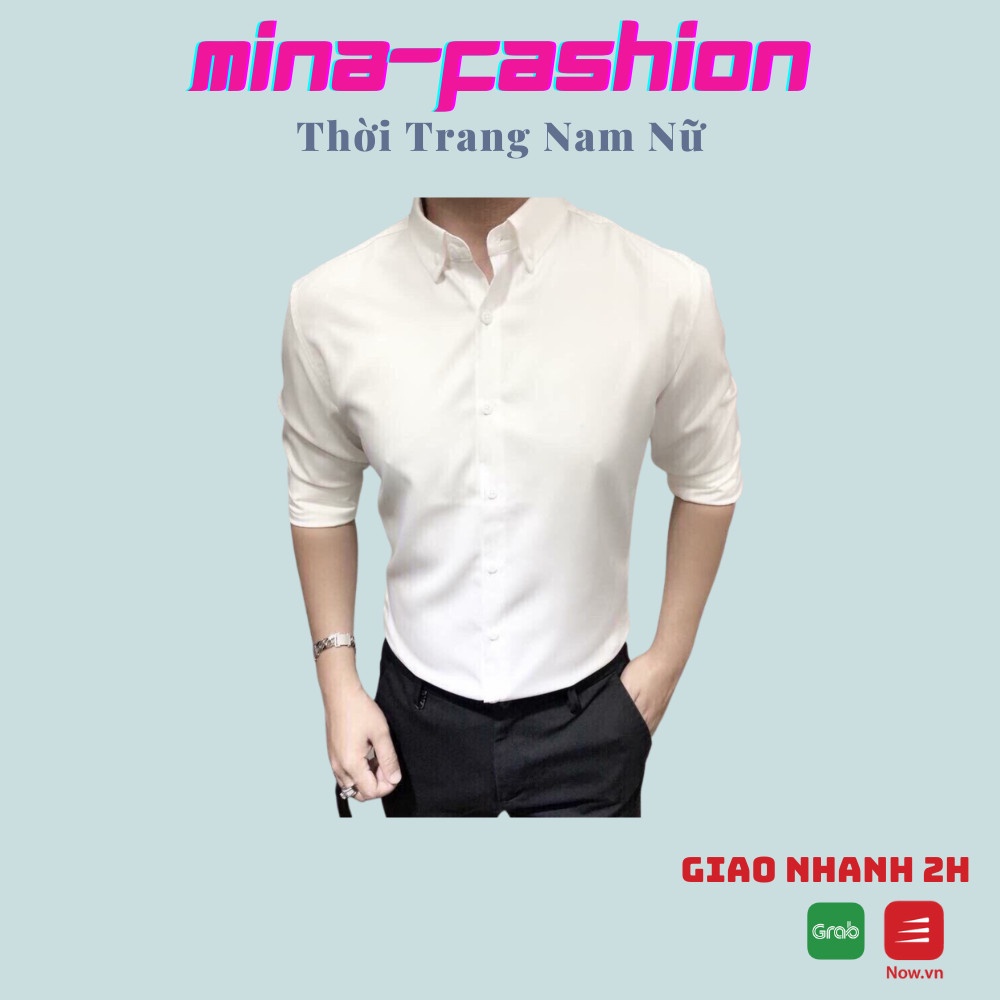 🌟HCM🌟🌺🌺️⚡ÁO SƠ MI ĐEN TRẮNG ĐỎ XÁM XANH NGỌC DÀNH CHO NAM NỮ MINA-FASHION 2803