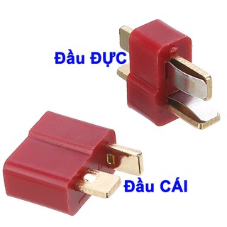 Giắc cắm pin lipo chữ T (jack T plug) loại xịn  tải 50A dùng đấu Pin RC  vân sọc cho xe cano điều khiển, máy bay flycam